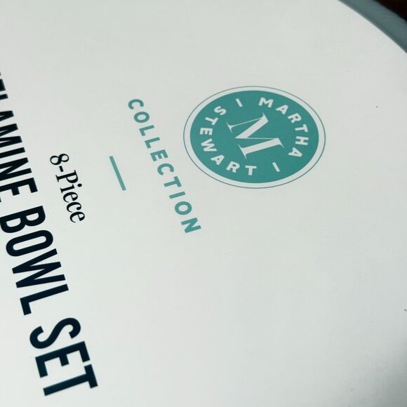 Martha Stewart Collection 8-Piece Melamine Bowl Set Kitchen Light Brand New - Picture 8 of 8